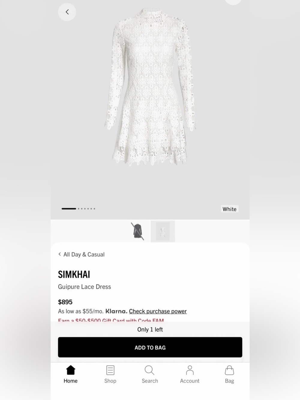 Jonathan Simkhai White Guipure Lace Long-Sleeve Mini Dress